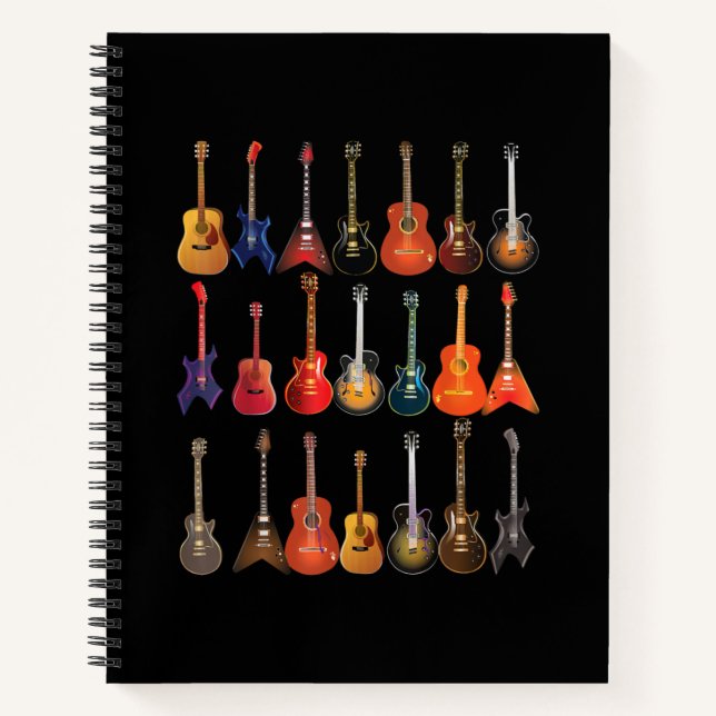 Carnet Cute Guitare Rock Et Roulez Instruments De Musique (Devant)