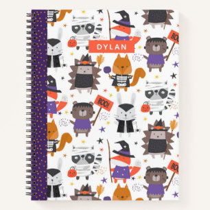 Carnet Cute Halloween Animaux Sketchbook personnalisé