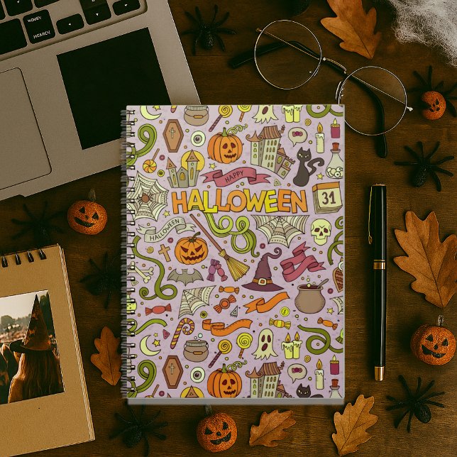 Carnet Cute Halloween Doodle Pattern (Créateur téléchargé)