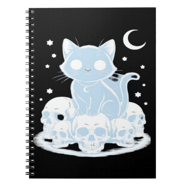 Carnet Cute Halloween Kitten Chat Gothique Esthétique Ess (Devant)