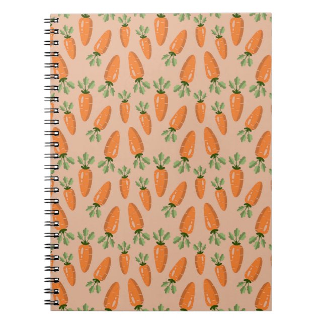 Carnet Cute Hand-drawn Carrots Seamless Pattern (Devant)