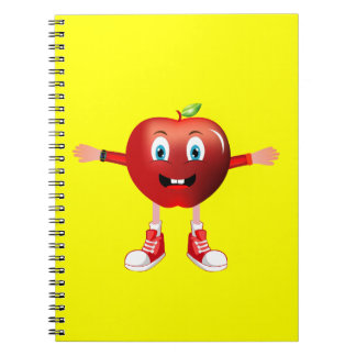 Carnet Cute Happy Red Apple Cartoon Notebook for Kids