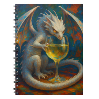Carnet Cute Ivory Dragon & White Wine Fantasy Art