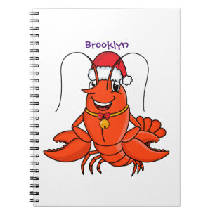 Carnet Cute joyeux homard portant le dessin du casquette