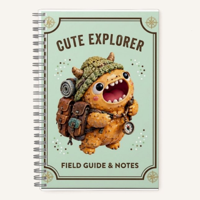 Carnet Cute Kawaii 3D Clay Monster Explorer Camping Noteb (Recto)