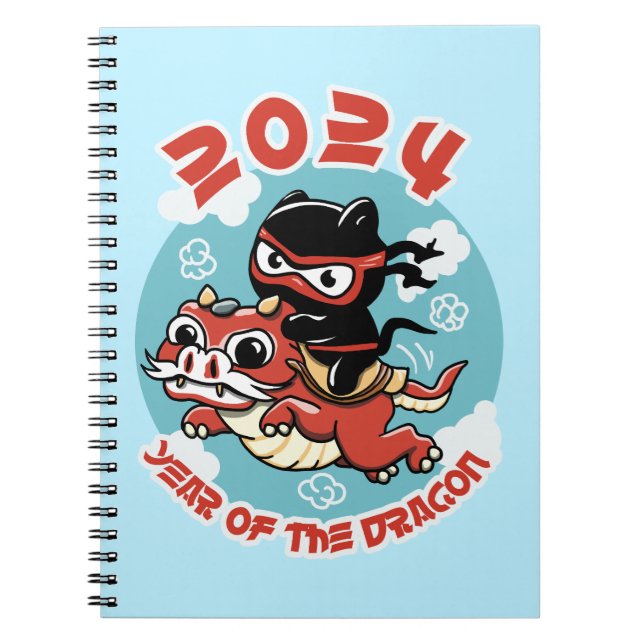 Carnet Cute Kawaii Art | 2024 Année Du Dragon (Devant)