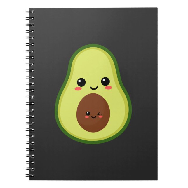 Carnet Cute kawaii avocado (Devant)
