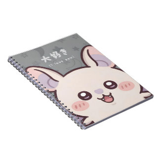 Carnet Cute Kawaii Bat Notebook - "Daisuki" (I Love You)
