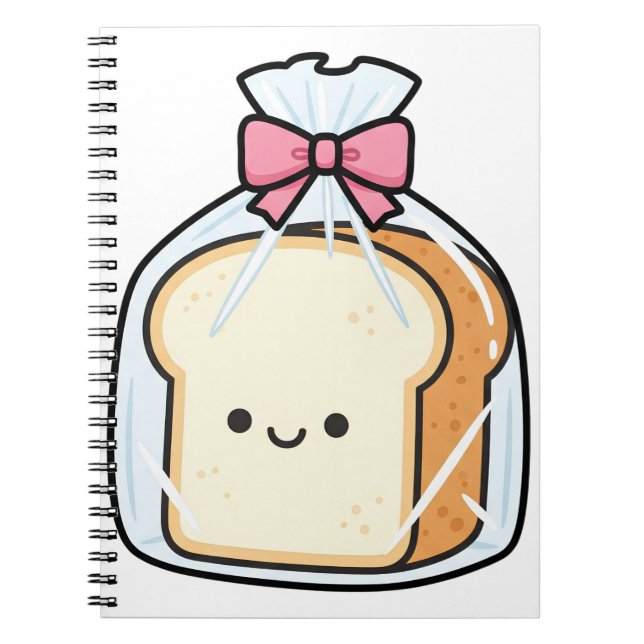 Carnet Cute Kawaii Cartoon Illustration of Sliced Bread  (Devant)