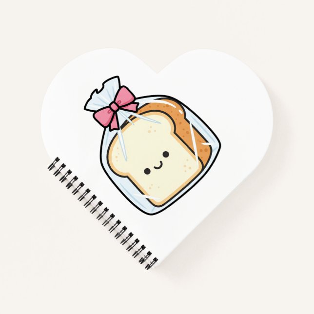 Carnet Cute Kawaii Cartoon Illustration of Sliced Bread  (Devant)