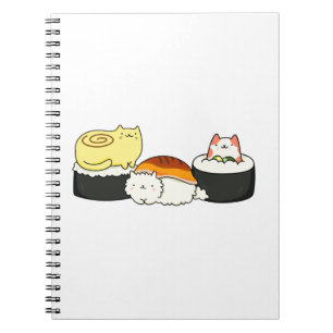 Carnet Cute Kawaii Cat-lifornia Sushi Roll