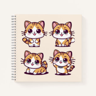 Carnet Cute Kawaii Cats pose