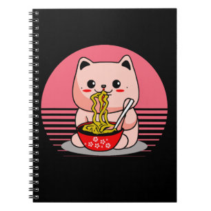Carnet Cute Kawaii chat ramen