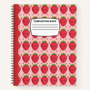 Carnet Cute Kawaii Composition des fraises