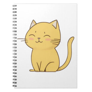 Carnet Cute Kawaii dessin de chat jaune