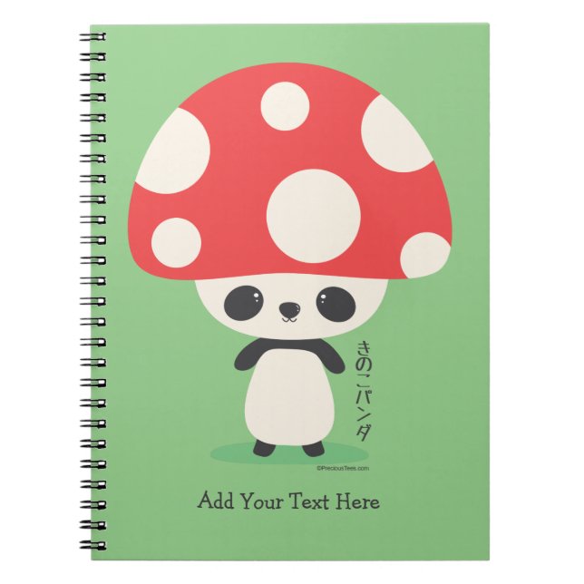 Carnet Cute Kawaii japonais Kinoko Champhroom Panda (Devant)