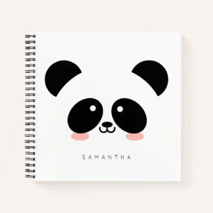 Carnet Cute Kawaii Panda Ajouter Votre Nom