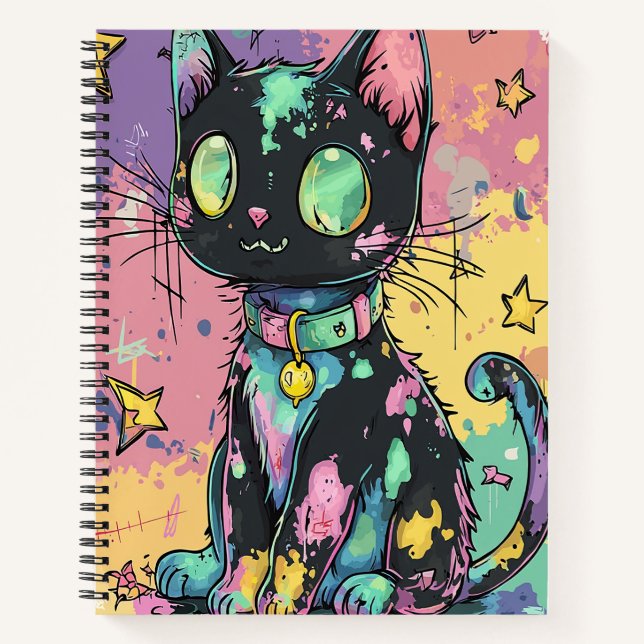 Carnet Cute Kawaii Pastel Goth Patchwork Gothique Déplais (Devant)