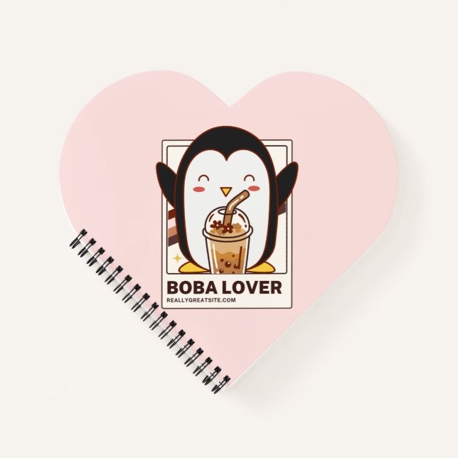 Carnet Cute Kawaii Penguin Boba Lover (Devant)