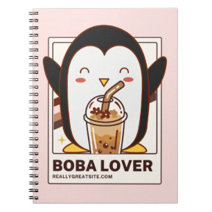Carnet Cute Kawaii Penguin Boba Lover