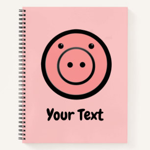 Carnet Cute Kawaii Pink Piggy Pig Vector Art
