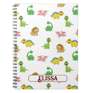 Carnet Cute Kids Dinosaur Animal Motif Aquarelle Nom