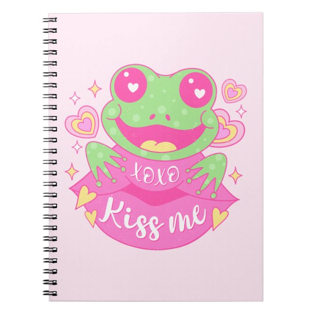 Carnet Cute Kiss Me Frog - Xoxo (Devant)