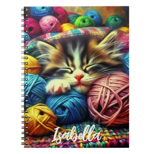 Carnet Cute Kitten Dormir sous une couverture (Devant)