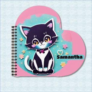 Carnet Cute Kitten rose & bleu