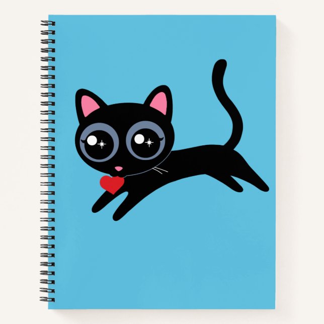 Carnet Cute Kitty Coeur de chat Thief Cadeau pour filles (Devant)