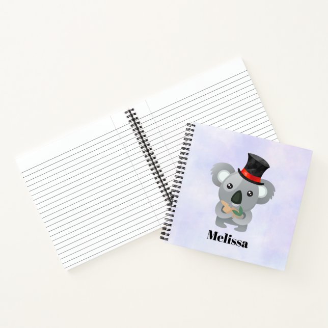 Carnet Cute Koala dans un chapeau noir (Intérieur)