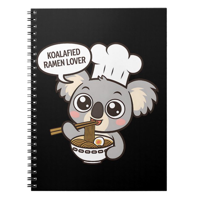 Carnet Cute Koala profitant de Ramen (Devant)