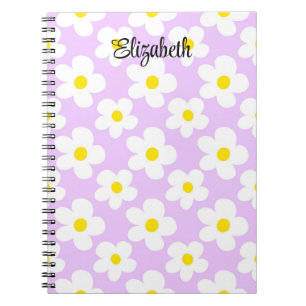 Carnet Cute lavender marguerites rétro