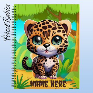 Carnet Cute Leopard Kitty Chat Safari Jungle Animal