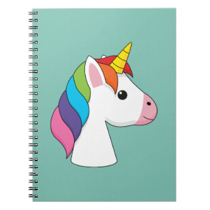 Carnet Cute licorne magique avec cheveux colorés
