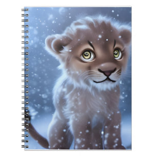 Carnet Cute Lion Cub dans la neige