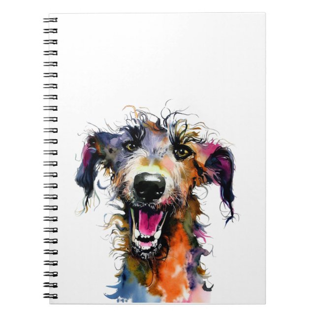 Carnet Cute Lurcher | Design coloré de lurcher (Devant)