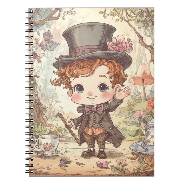 Carnet Cute Mad Hatter Whimsical Wonderland Woodland Art (Devant)
