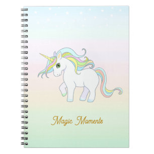 Carnet Cute Magic Unicorn sur Pastel Colors