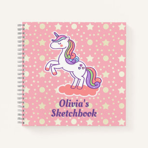 Carnet Cute Magique Unicorn Star Polka Point Personnalis