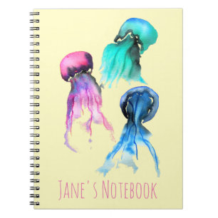Carnet Cute méduse trio aquarelle art
