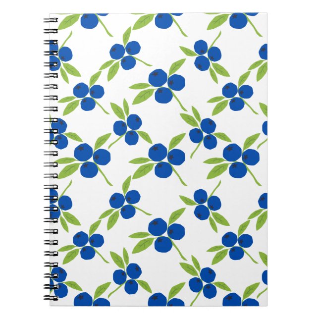 Carnet Cute Messy Cutout Blueberries sans couture motif (Devant)