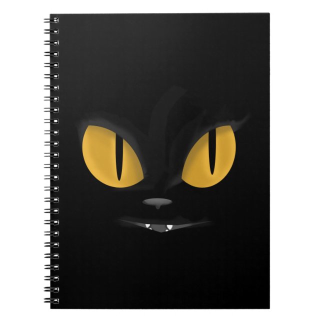 Carnet Cute Mischievous Chat Noir avec les doigts (Devant)