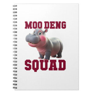 Carnet Cute MOO DENG SQUAD Baby Hippo Team Cheer Girls Te