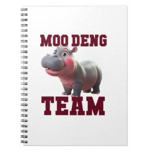 Carnet Cute MOO DENG TEAM Baby Hippo Squad Girls Besties