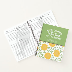 Carnet Cute Motif de tournesol Recette
