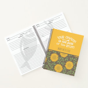 Carnet Cute Motif de tournesol Recette