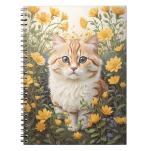 Carnet Cute Munchkin Chat Et Fleurs De Tasse À Beurre