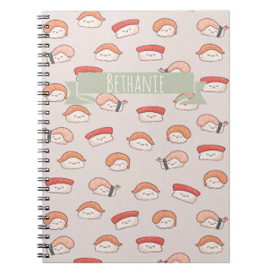 Carnet Cute Nigiri Sushi Motif sans couture