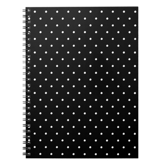 Carnet Cute noir blanc pois motif élégant chic (Devant)